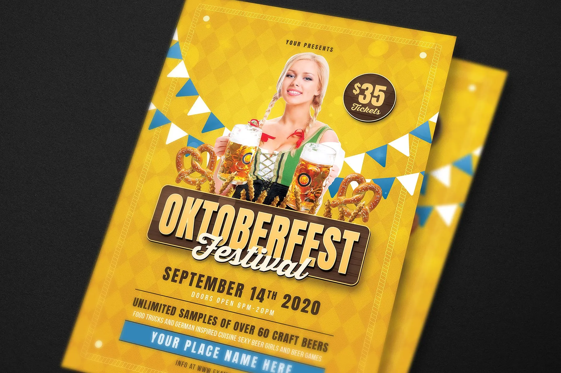 十月节日活动宣传海报设计模板 October Festival Flyer插图(1)