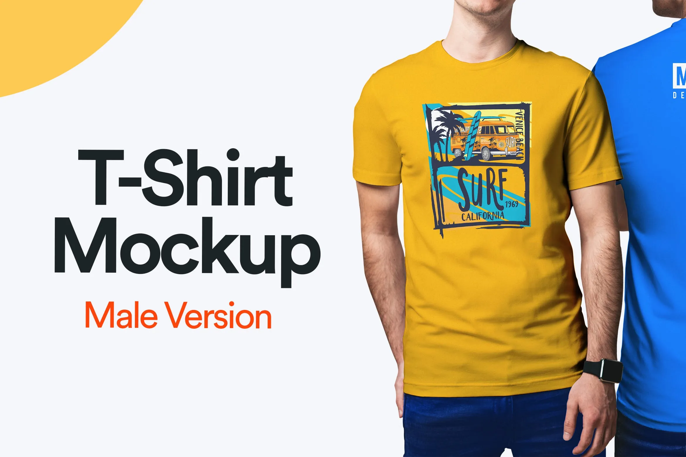 男士T恤模特上身效果样机模板v10 T-Shirt Mockup 10插图