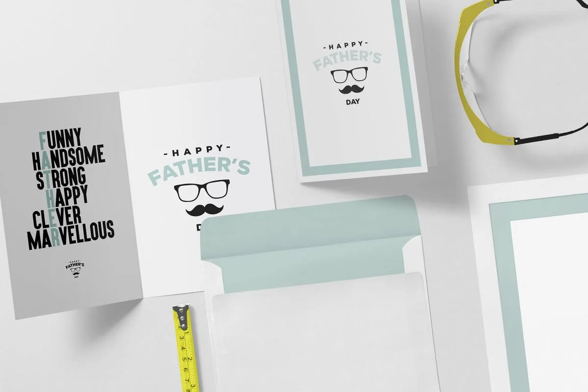 极简主义的贺卡/请帖/信封样机套装 Greeting Card Mockup Scenes