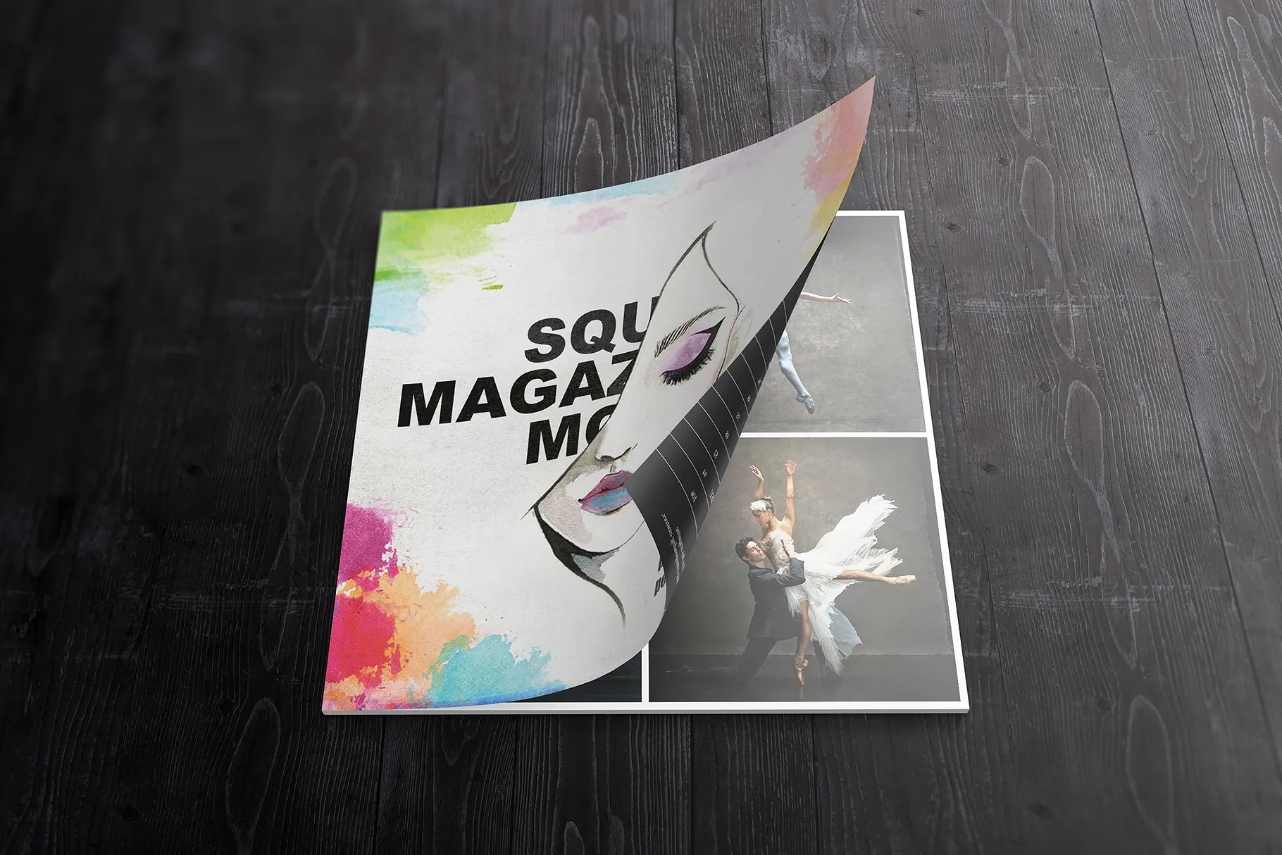 方形杂志样机模板 Square Magazine Mockups插图(2)