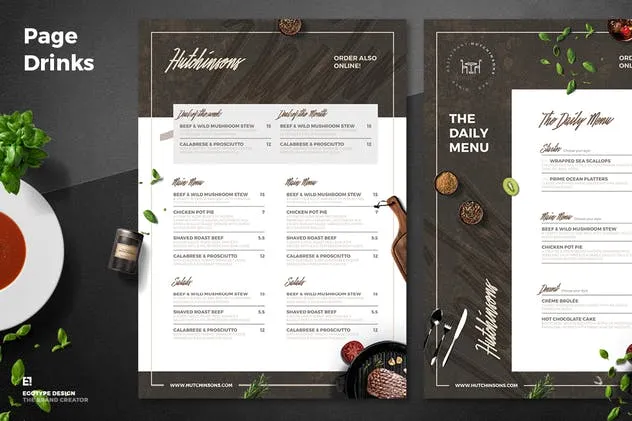 多用途餐饮菜单设计PSD模板 Food Menu插图(2)