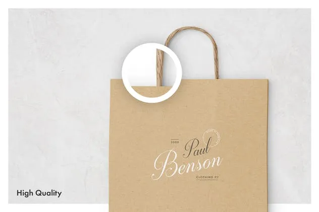 经典牛皮纸购物袋样机套装 Paper Bag Mockup Set插图(2)