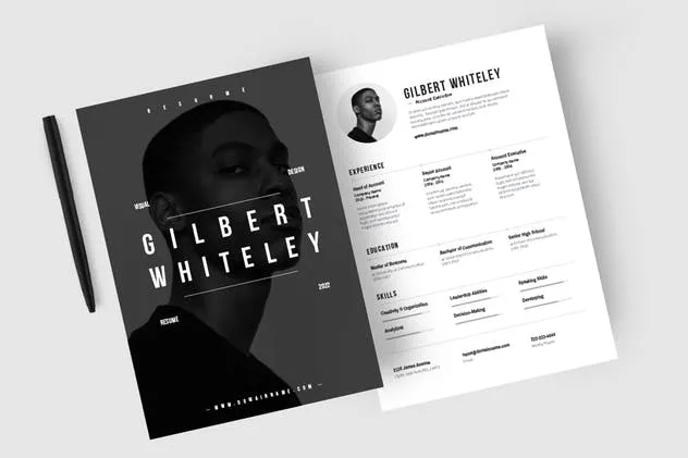 极简创意个人简历设计模板 Creative Resume & CV Template插图(1)