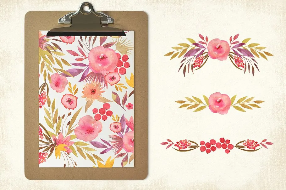 九月花手工花卉剪贴画 September Flowers插图(2)