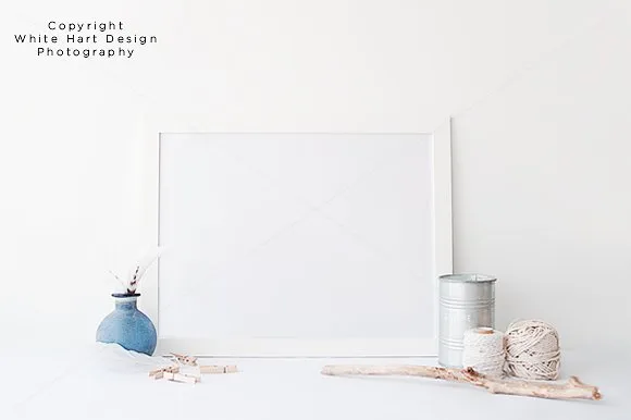 景观墙艺术框架样机模型   Landscape wall art frame mock up插图(1)