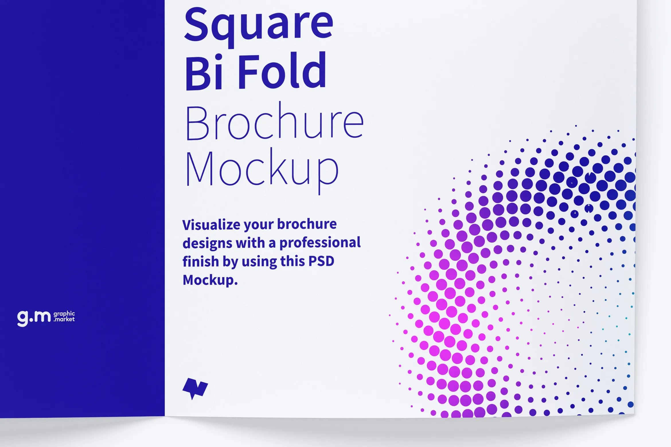 方形双折页企业宣传册&传单设计效果图样机03 Square Bi Fold Brochure Mockup 03插图(4)
