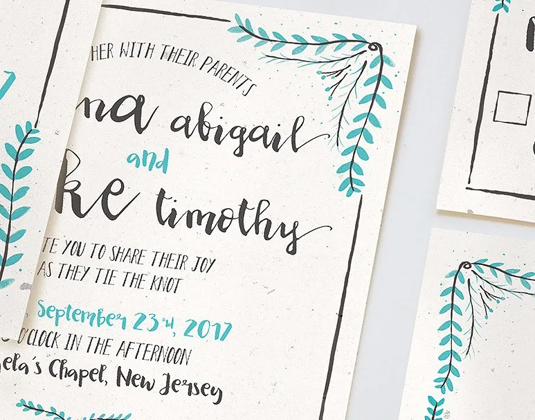 水彩花卉装饰婚礼设计物料模板合集 Watercolor Floral Wedding Suite插图(2)