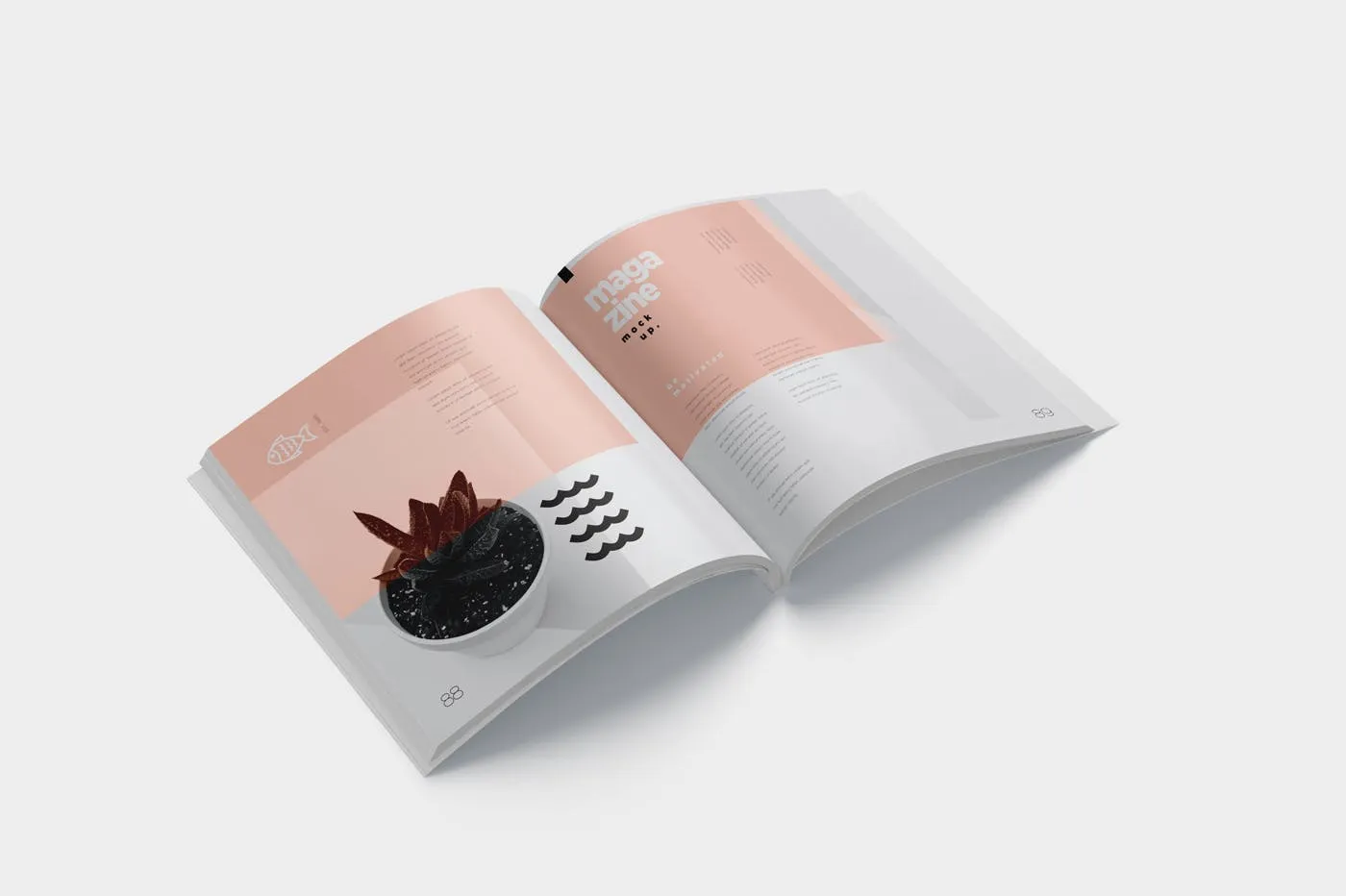 杂志内页排版设计印刷效果图样机 Open Magazine Mockups插图(2)