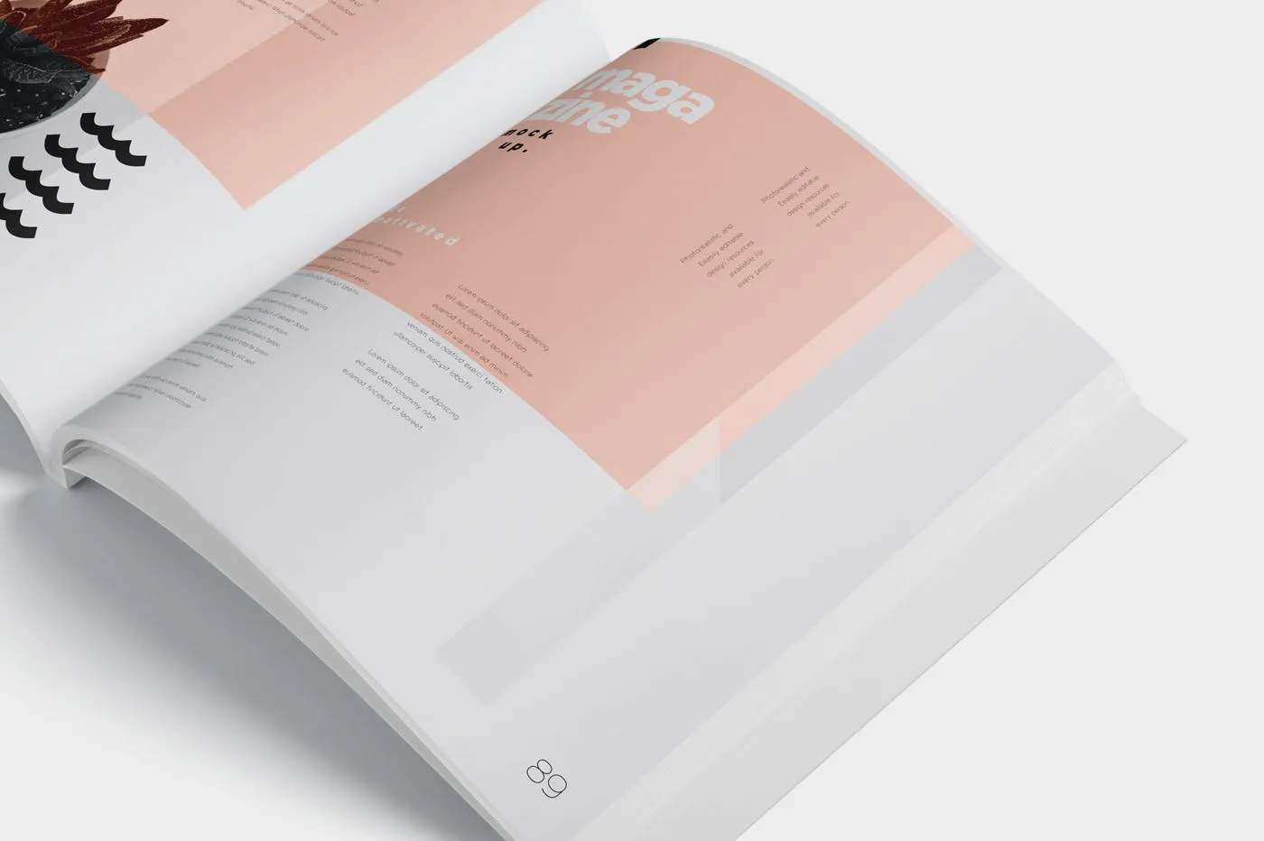 杂志内页排版设计印刷效果图样机 Open Magazine Mockups插图(3)