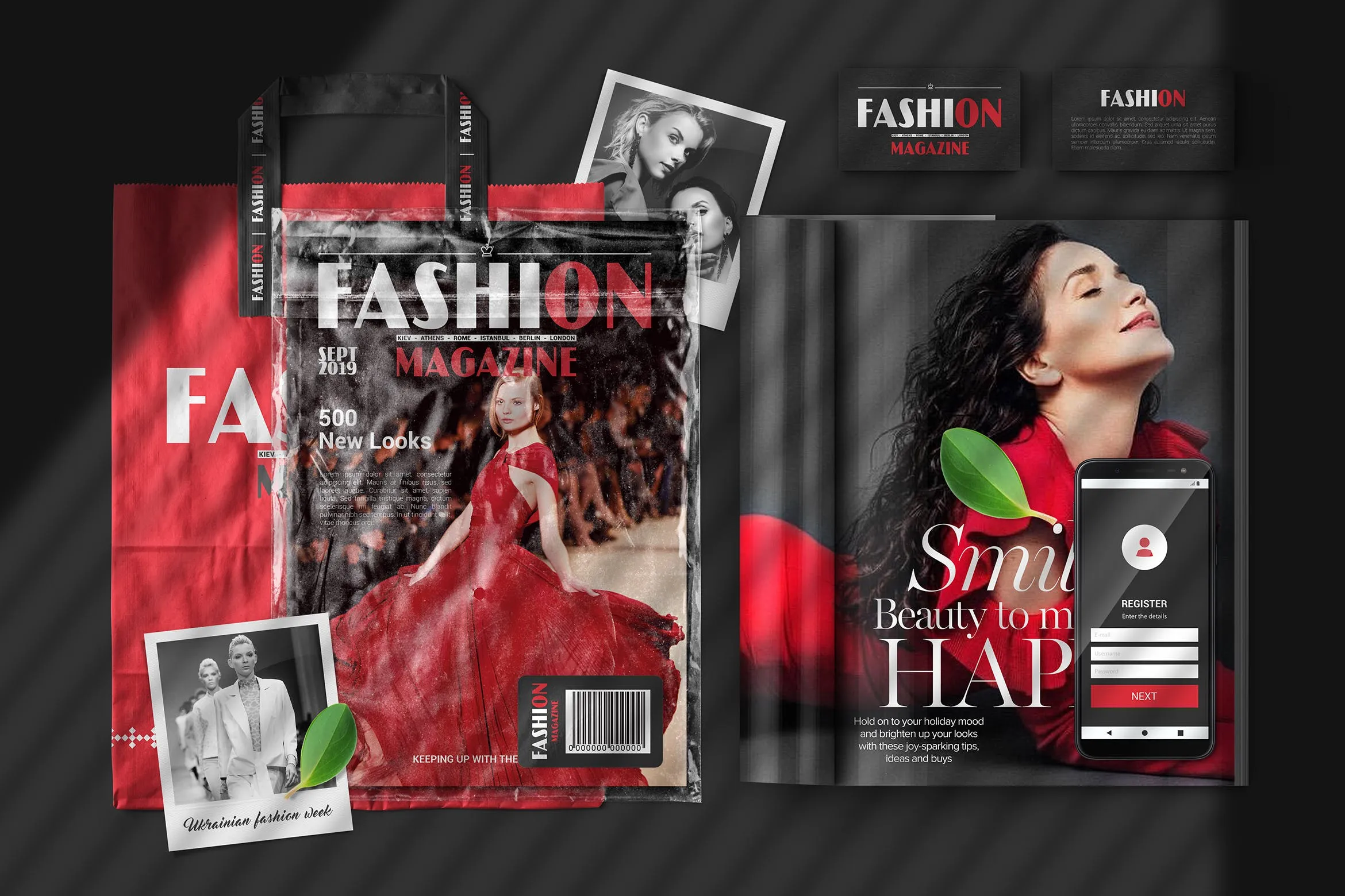 A4规格杂志场景样机模板 A4 Magazine Scene  Mockup