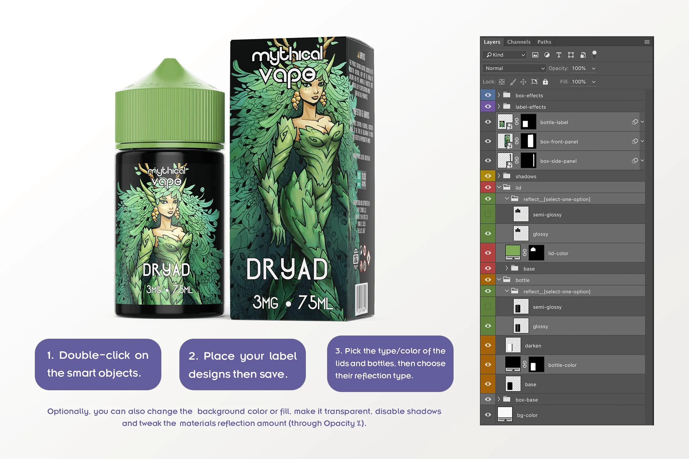 75ml容量电子烟烟油瓶外观设计样机模板 eLiquid Bottle Mockup v. 75ml-C插图(6)