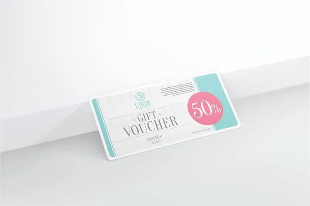 礼品券/优惠券样机Vol.2 Gift Voucher Mockups 2插图(4)