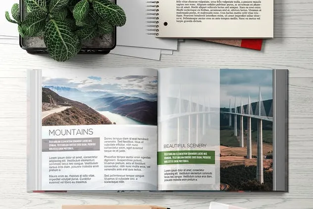 精装硬封书籍样机模板 Square Book Mockup Set插图(2)