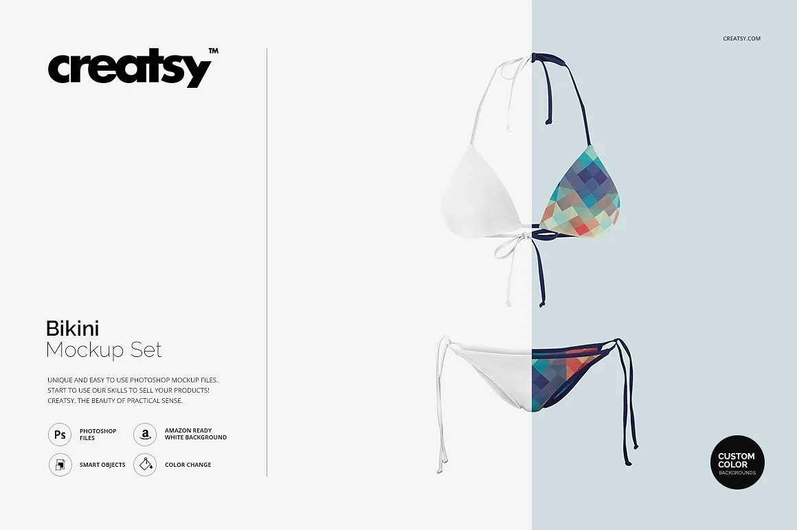 夏日性感比基尼泳衣展示样机 Bikini Mockup Set插图