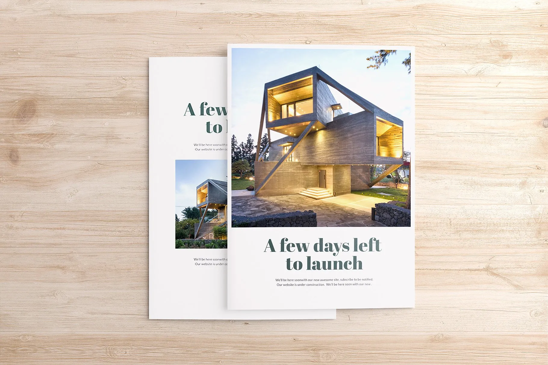 对折小册子样机模板 Half-Fold brochure Mockups插图