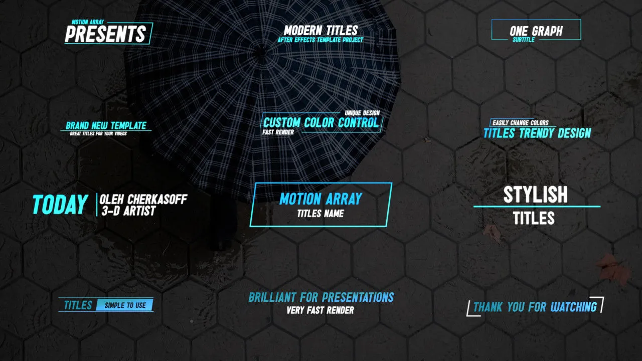 12个雅致的广告标题像素设计精选AE模板