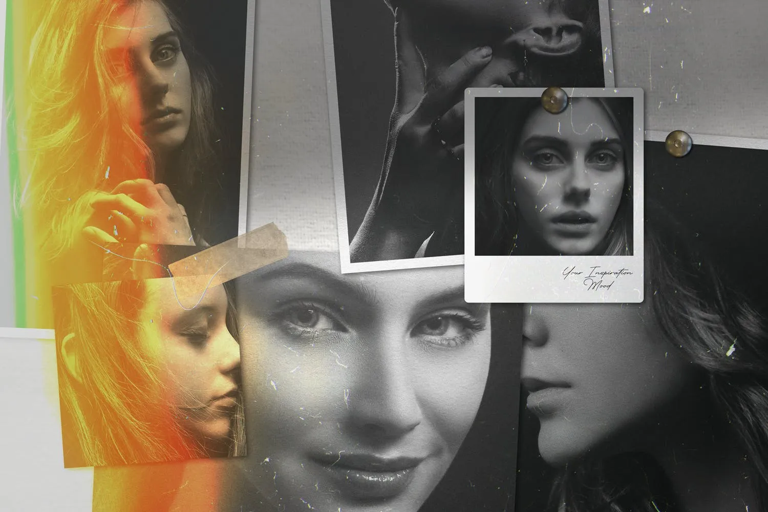 企业文化情绪板照片墙样机素材库精选模板 Moodboard Mockup Kit插图(5)