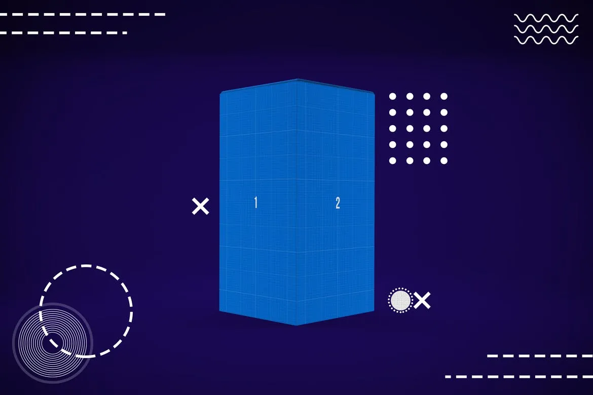 产品包装盒外观设计多角度演示素材库精选模板 Abstract Rectangle Box Mockup插图(10)