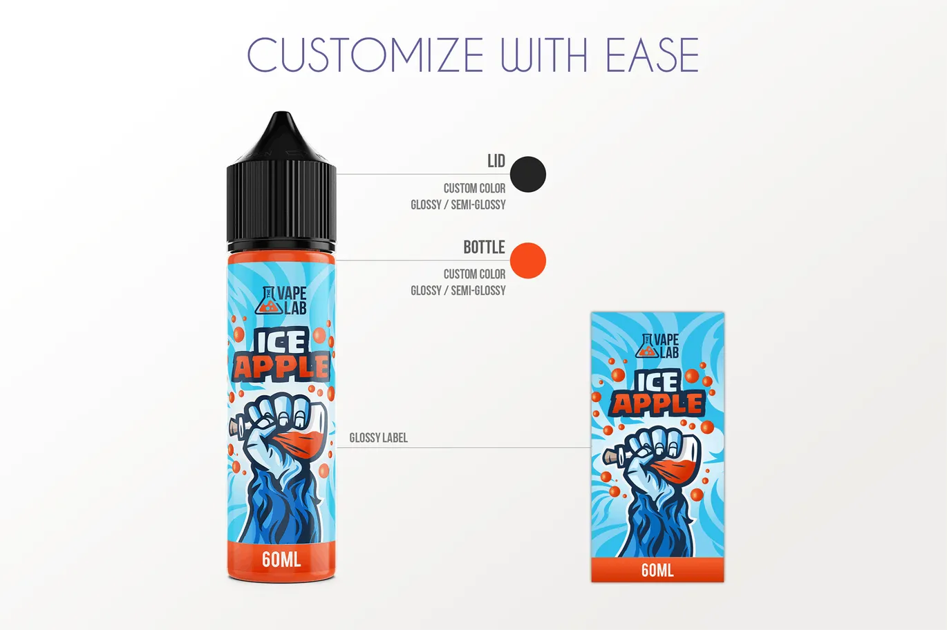 60ml装电子烟烟油瓶外观设计样机模板 eLiquid Bottle Mockup v. 60ml-A插图(1)