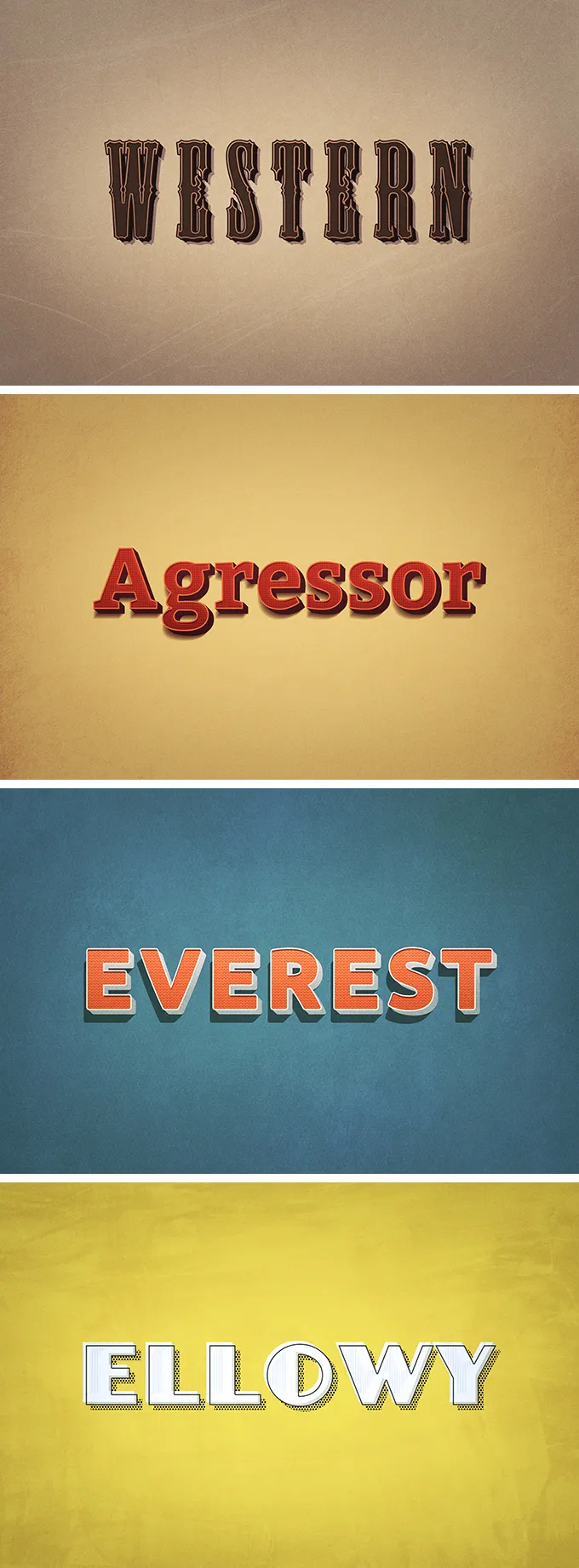 古典优雅的复古风格文字效果 Retro Style Text Effects