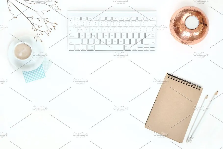 蓝色主点缀办公场景样机模板 Blue stock photo bundle插图(6)