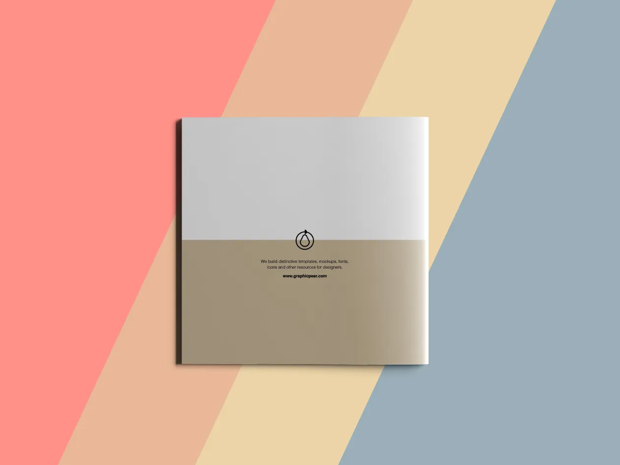 方形宣传册内页印刷效果图样机PSD模板 Square Brochure Mockup PSD插图(7)