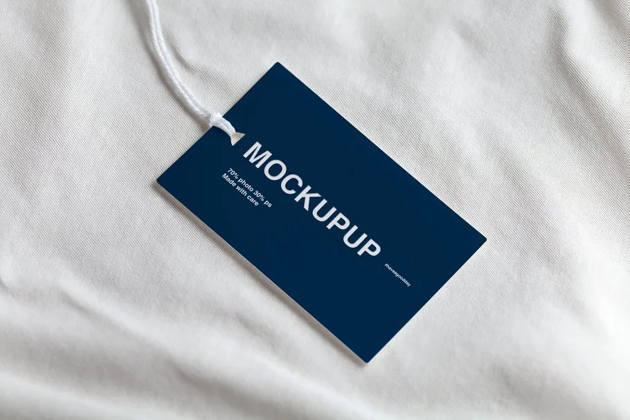 服装吊牌标签白色样机模板 Clothes label tag blank white mockup插图(2)
