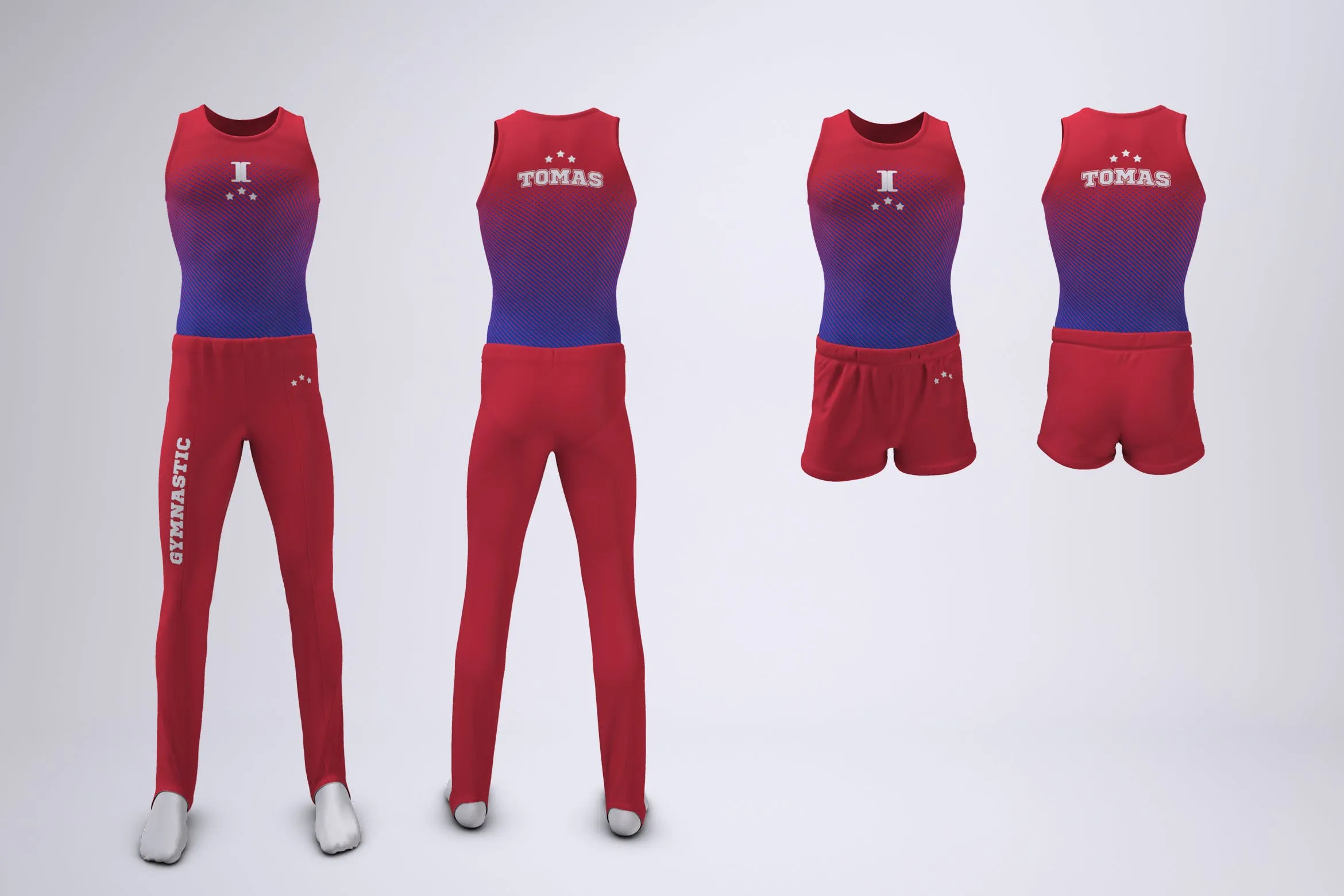 体操制服队服设计展示样机模板 Gymnastics Uniform Mock-Up插图