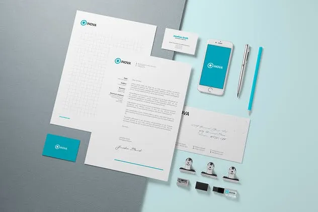 企业品牌VI设计办公文具样机模板v1 Branding / Identity Mock-up插图(3)