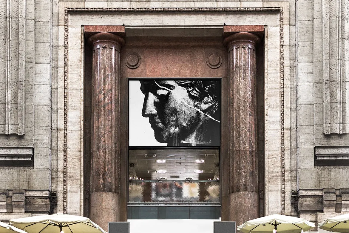 大楼外墙海报设计效果图样机模板 Flyer Poster Mock-up插图