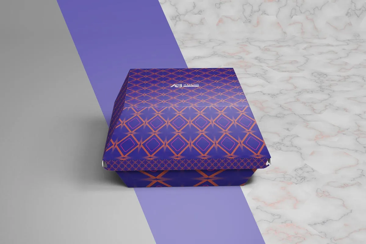 西式快餐汉堡纸盒包装样机 Paper Burger Box Mockup