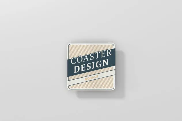 高品质圆角方形杯垫样机 Square Coaster Mock-Up Round Corner插图(5)