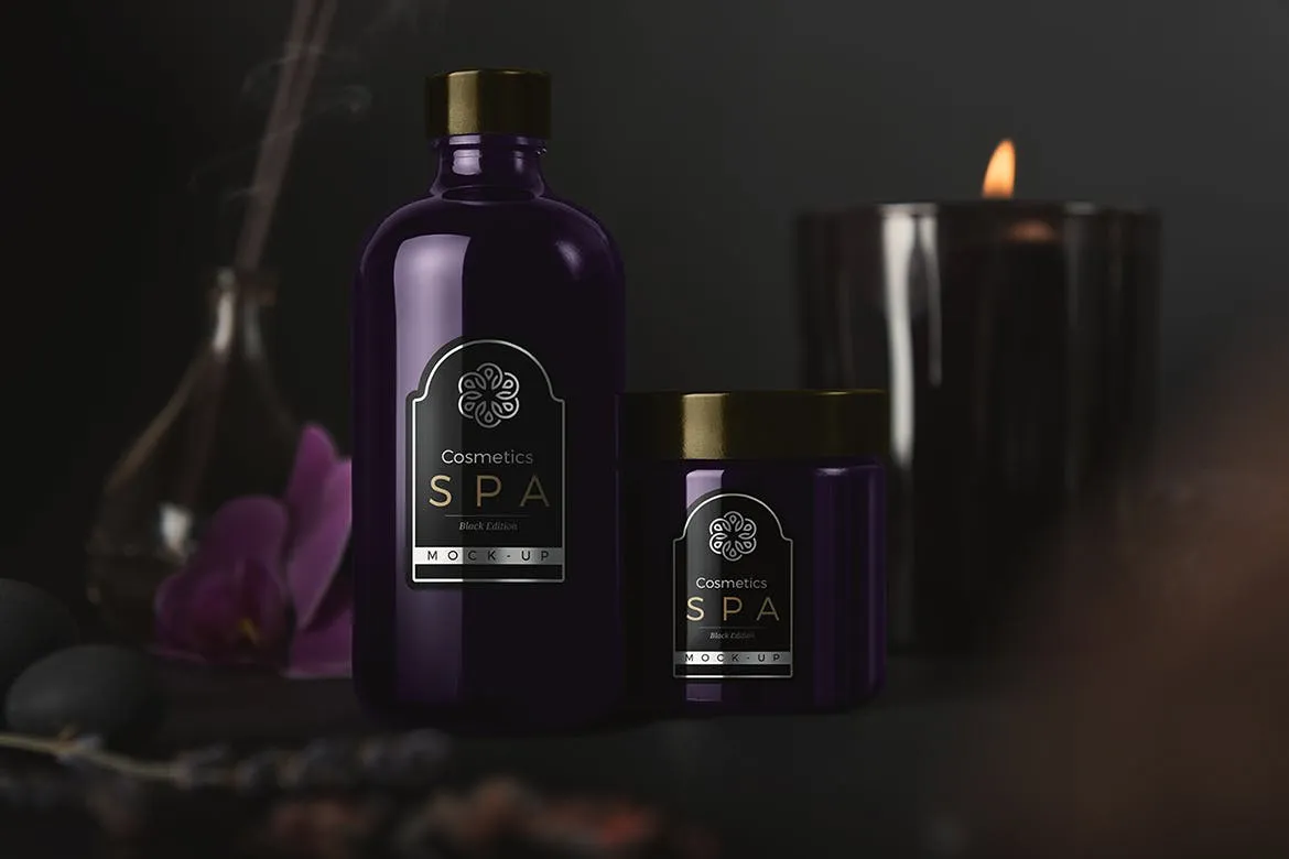 高品质的高端会所SPA化妆品样机展示模型mockups插图(3)