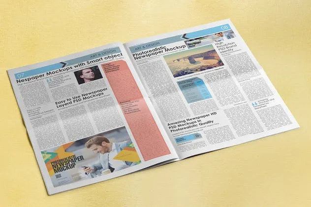 逼真新闻报纸排版设计展示样机 Photorealistic Newspaper Mockups插图(6)