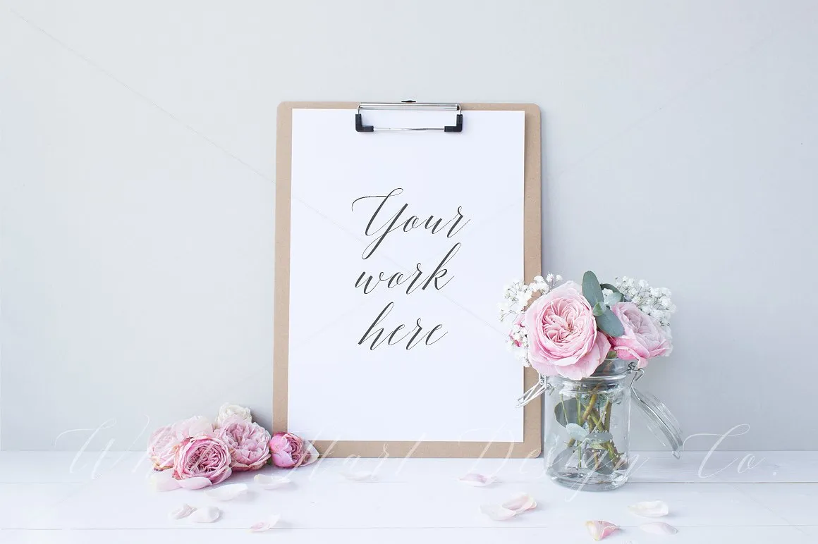 插花装饰画框样机 Styled stock photography#8211; 8469