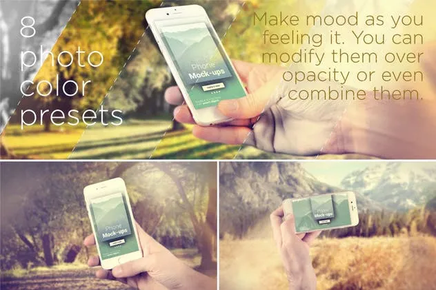 手持旧款iPhone手机样机模板 iPhone Mock-ups – No-stock edition插图(2)