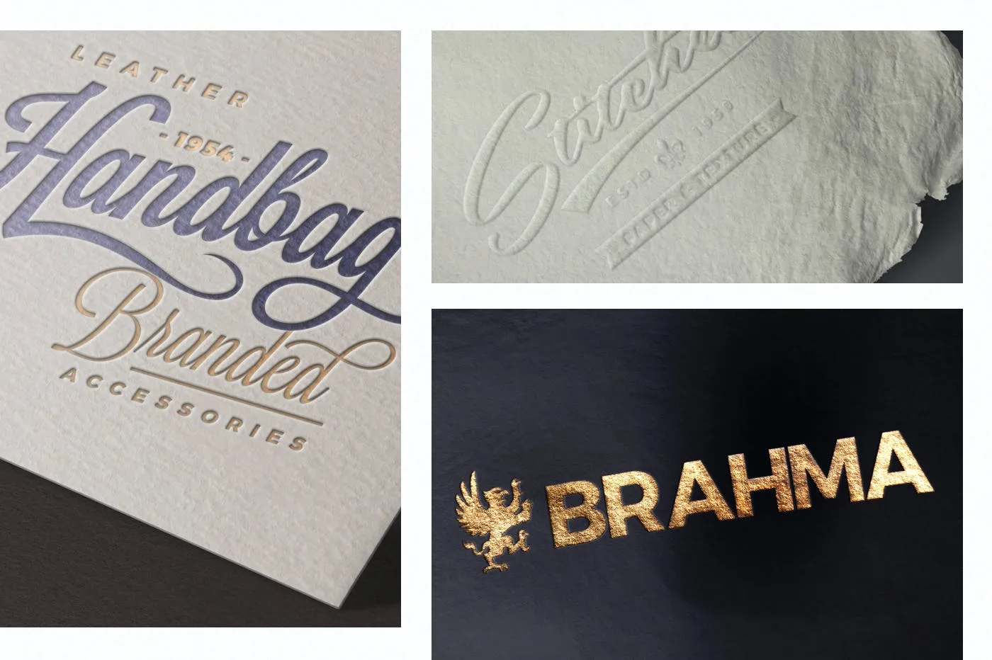 3款Logo设计印刷效果图样机模板 3 Paper Logo Mockups插图(1)