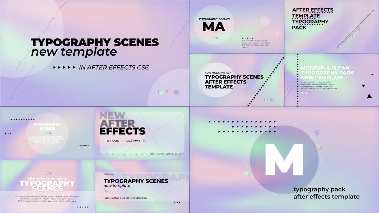 10个现代的版式场景全息图像素设计精选AE模板