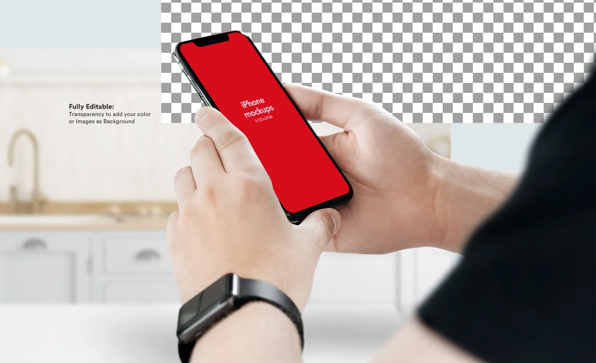 手持iPhone 11手机APP&网站界面设计预览样机 Holding iPhone 11 Mockup插图(1)