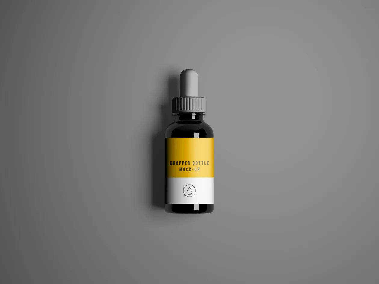 护肤品精华液滴管瓶外观设计样机模板 Dropper Bottle Mockup插图(1)