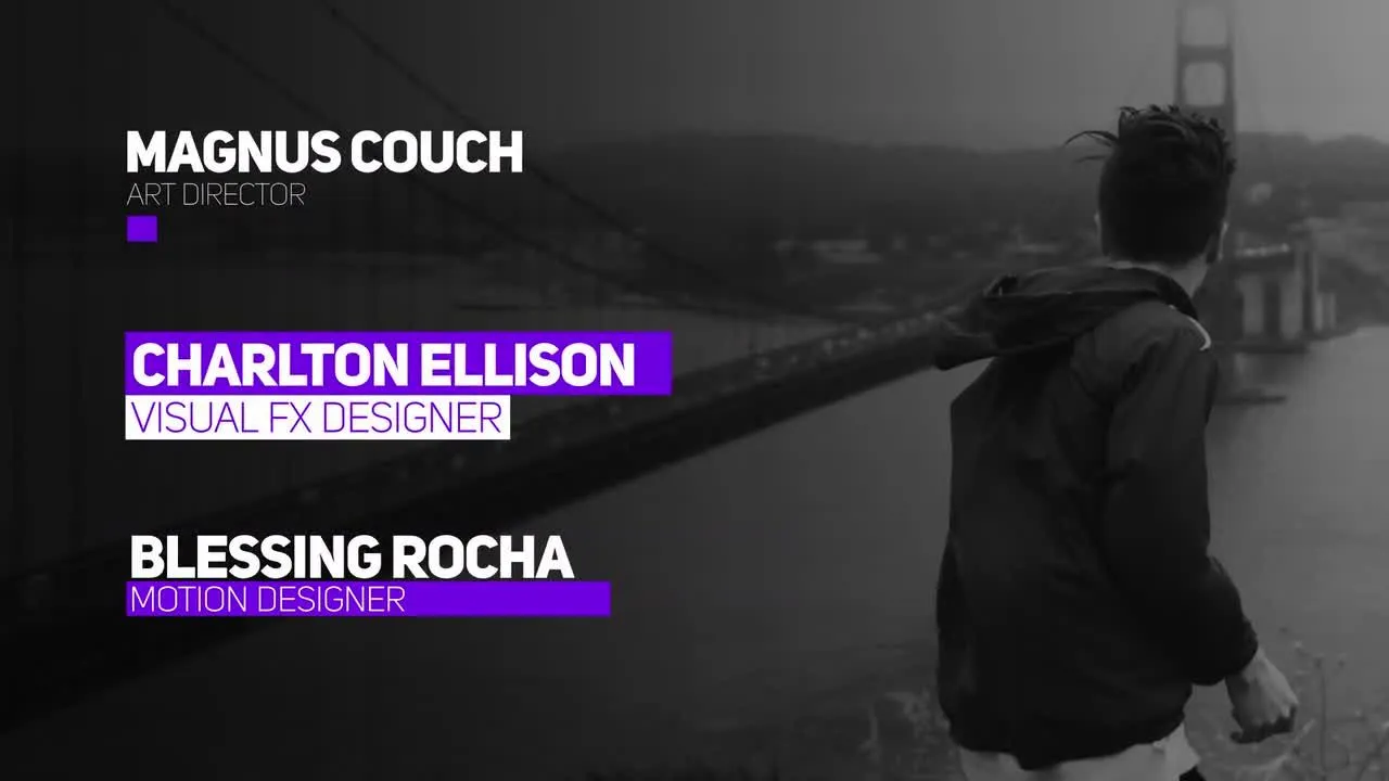 6组紫色系动态全屏标题字幕特效像素设计精选AE模板