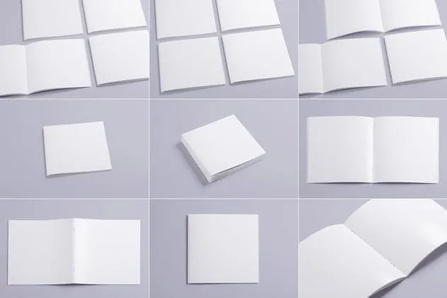 方形杂志封面&排版设计效果图样机素材库精选模板 Photorealistic Square Magazine Mock-up’s插图(3)