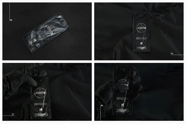 黑色品牌服装吊牌标签样机模板 Black Edition Tag Label Mockup插图(3)