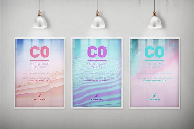 优雅海报画框样机模板 C0 Elegant Poster Frame Mock-Ups插图(3)