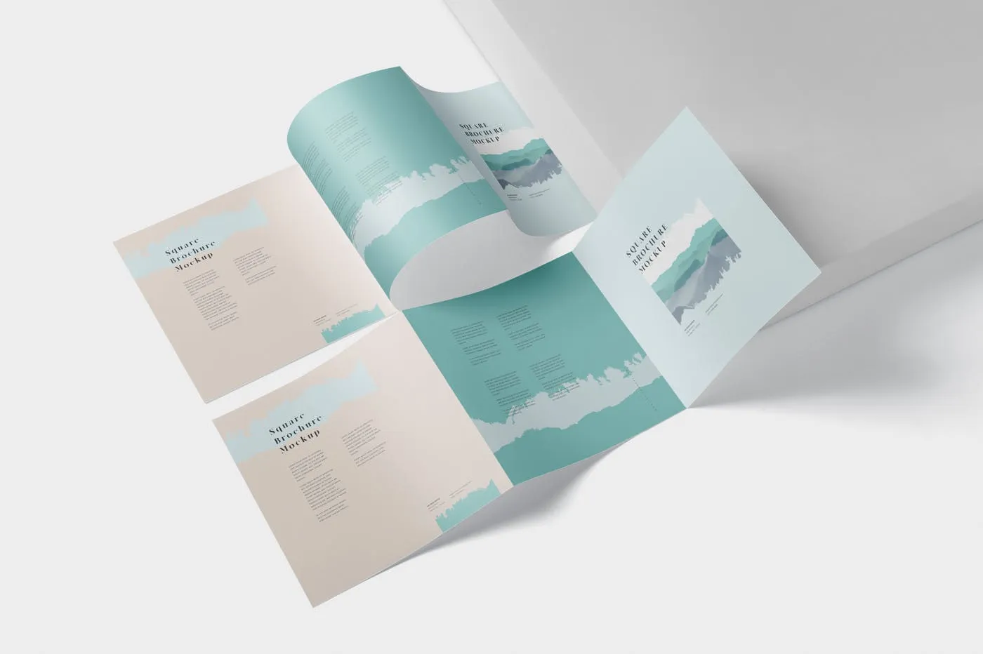 方形三折页宣传册传单印刷效果图样机素材库精选 Tri-Fold Brochure Mock-Up – Square插图(2)