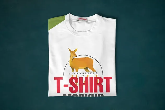 7组圆领时尚印花T恤服装设计样机 7 Round Neck T-Shirt Mockups插图(8)