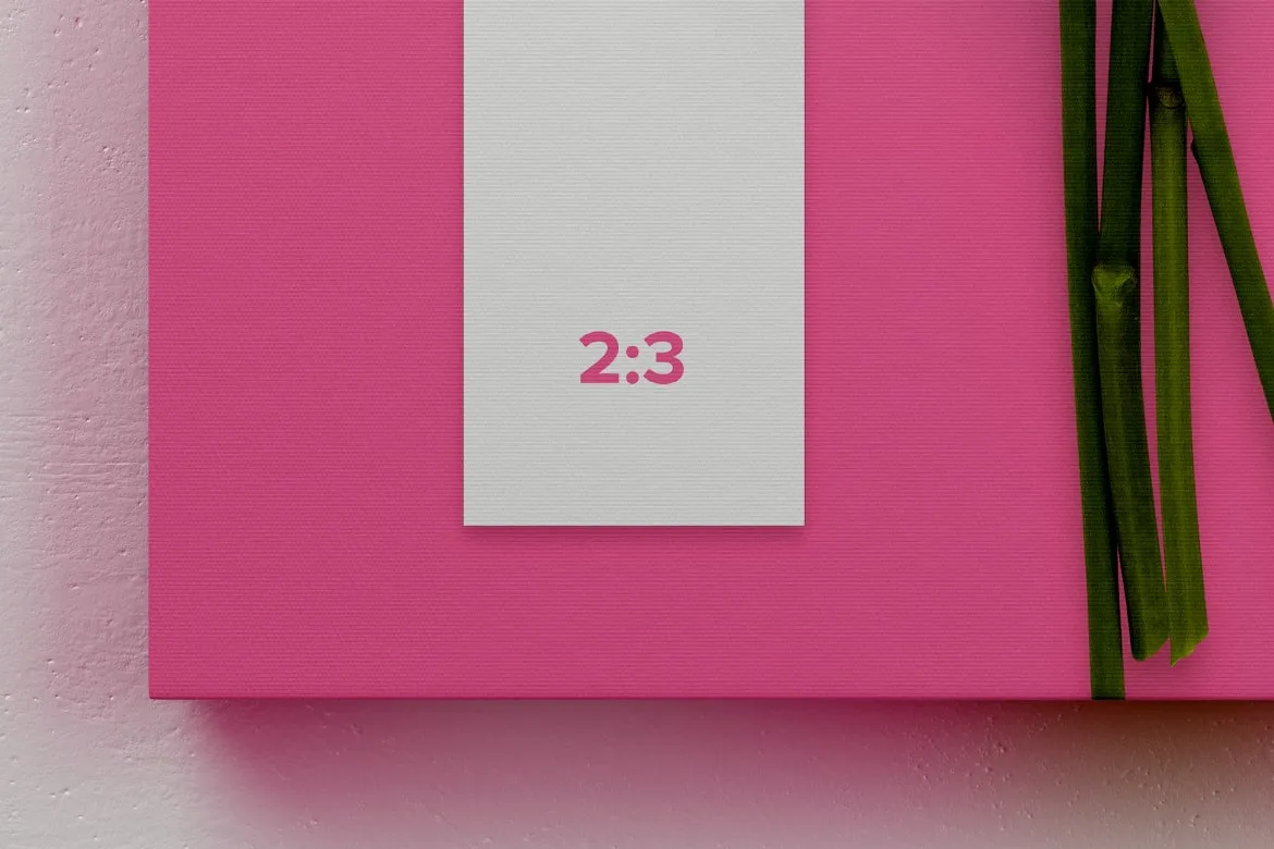 挂墙画布绘画作品＆照片展示正视图样机 2:3 Portrait Canvas Mockup Hanging on Wall, Front View插图(4)