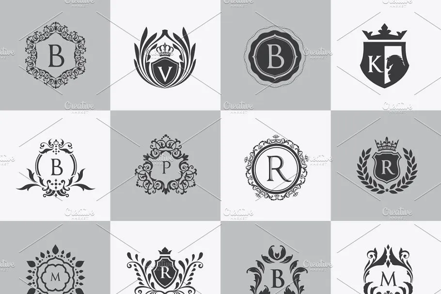 32款奢华品牌logo模板(PSD) 32 Luxury logo set (PSD)插图(2)