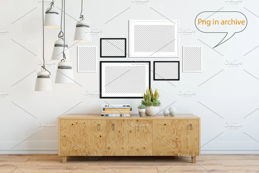 相框画框&墙纸墙漆展示样机 Interior Frame & Wall Mockup – 04插图(5)