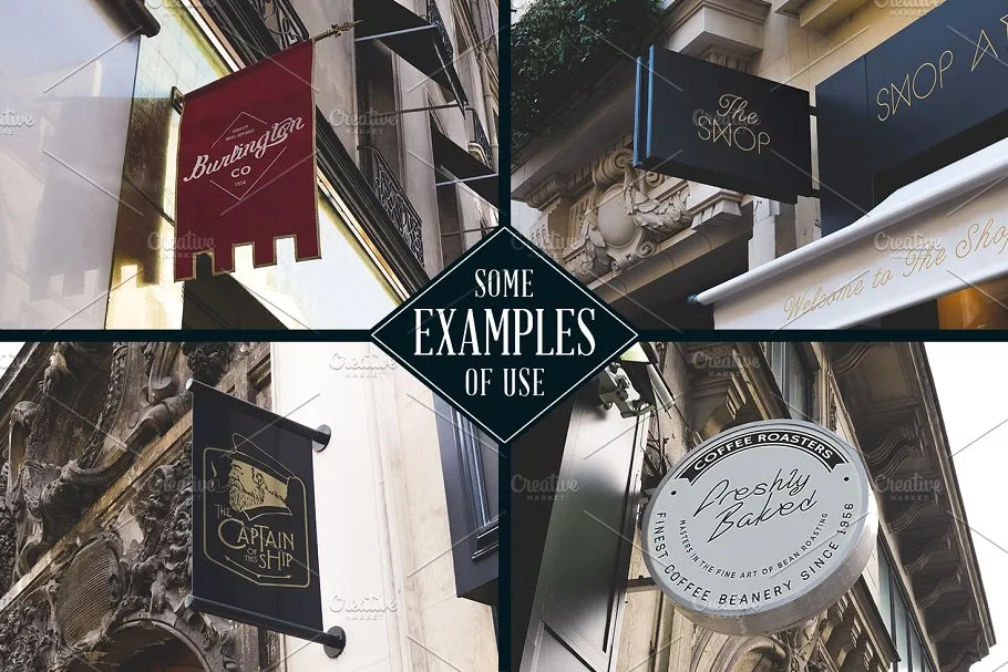 50款真实街景店招Logo样机 50 Signs mockups插图(1)